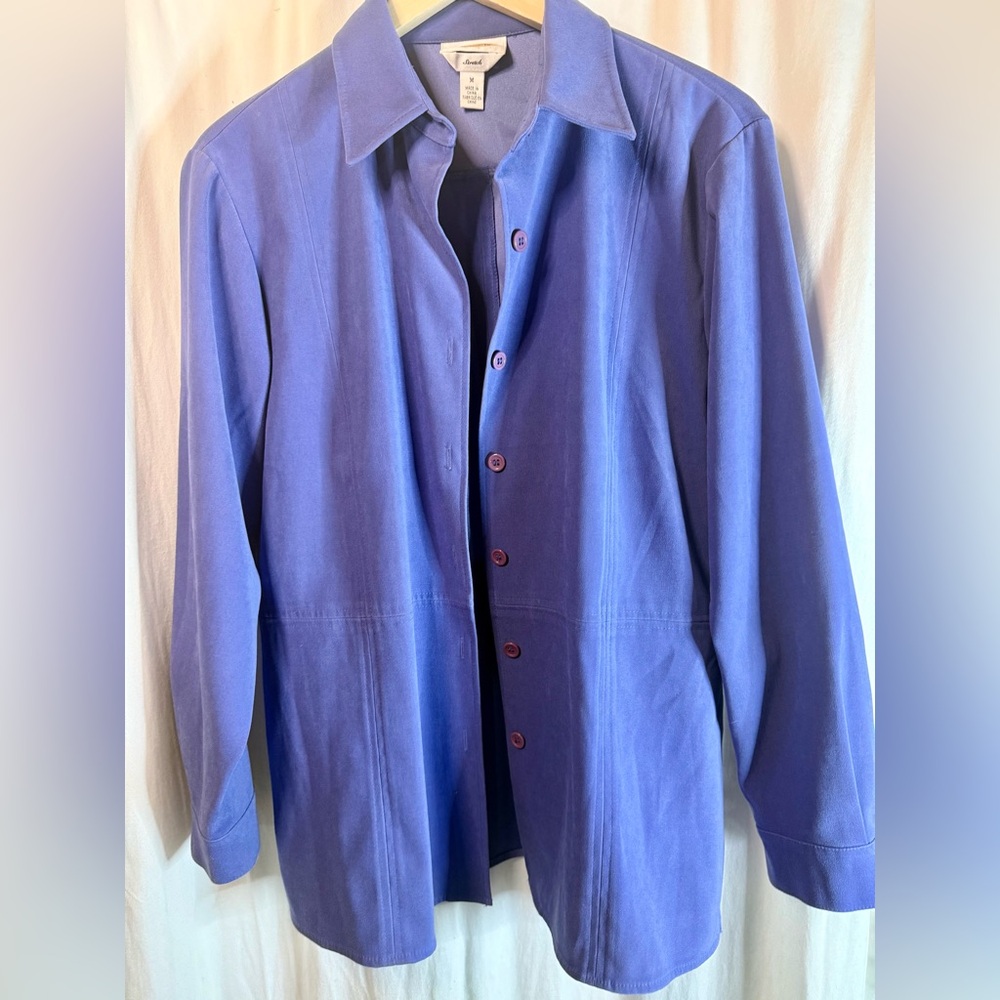 Talbots Periwinkle Button-Front Shirt Jacket